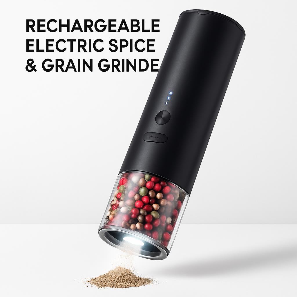 Rechargeable Electric Spice & Grain Grinder with LED Light