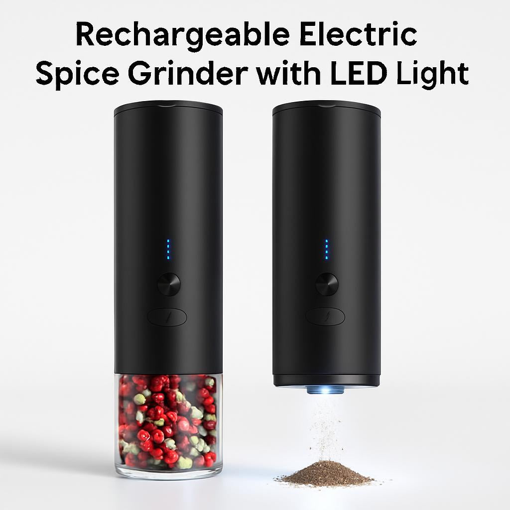 Rechargeable Electric Spice & Grain Grinder with LED Light