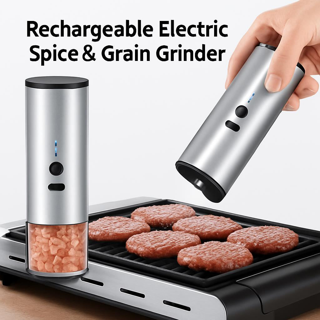 Rechargeable Electric Spice & Grain Grinder with LED Light