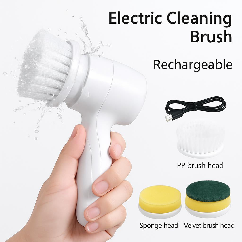 Rechargeable Multi-Use Electric Cleaning Brush Set with USB Charging