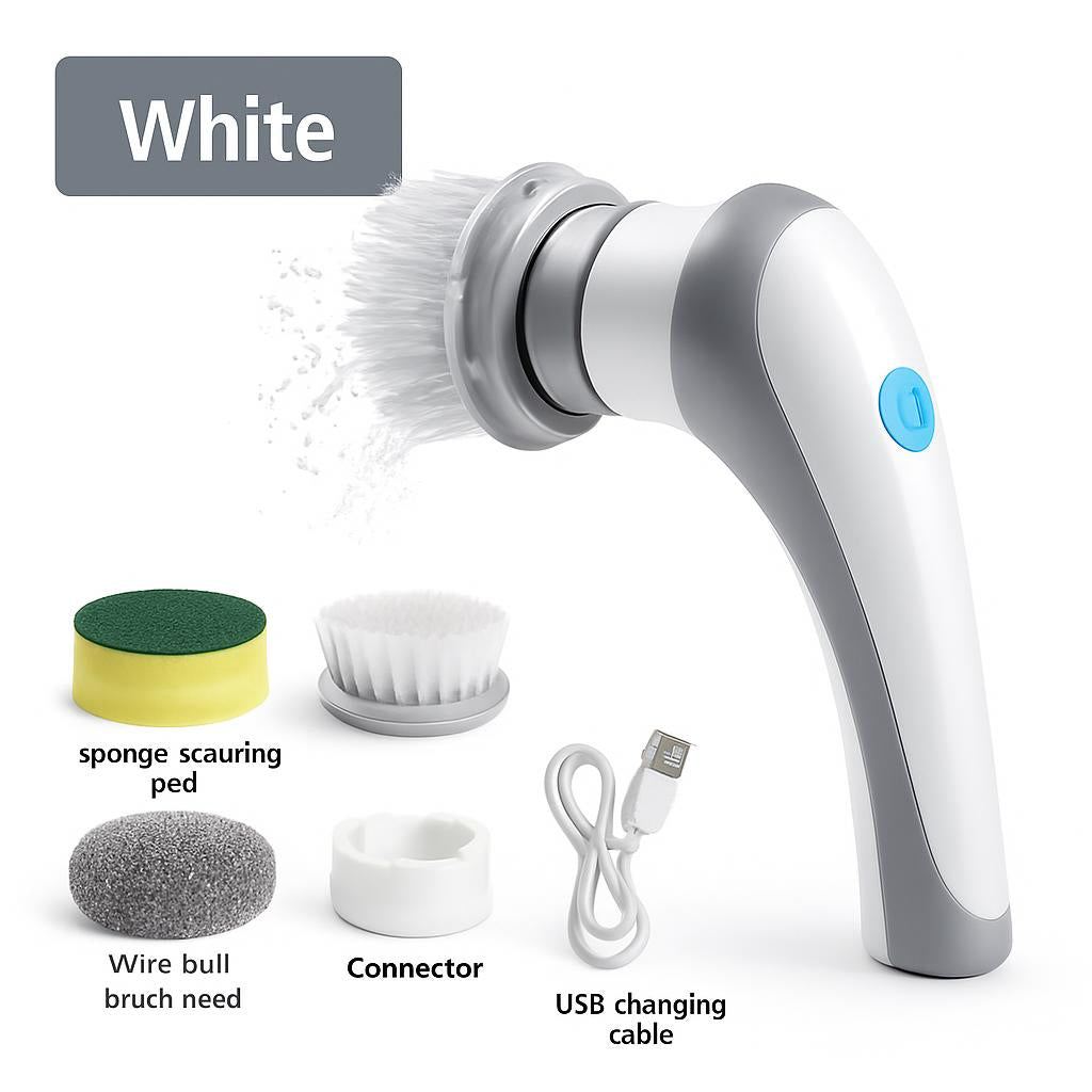 Rechargeable Multi-Use Electric Cleaning Brush Set with USB Charging