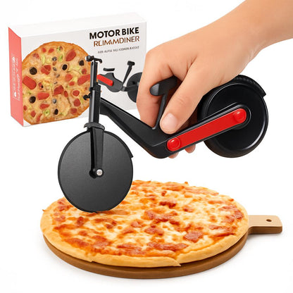 Motorbike Design Pizza Cutter - Black and Red