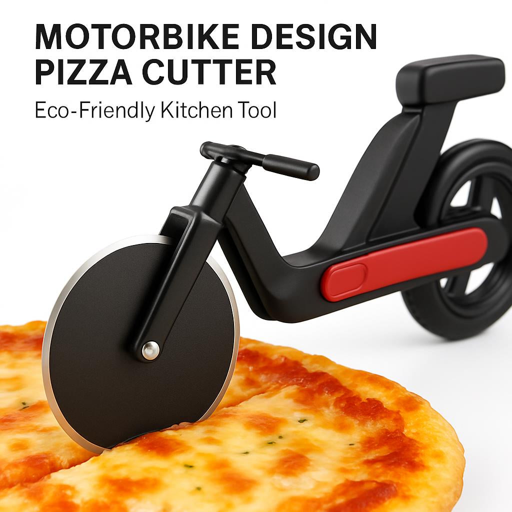 Motorbike Design Pizza Cutter - Eco-Friendly Kitchen Tool