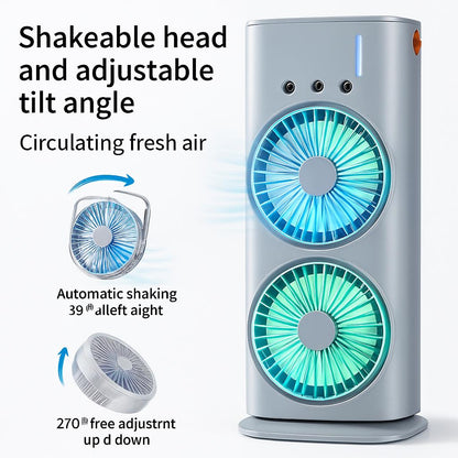 Eco-Friendly Double Headed Fan with Night Light