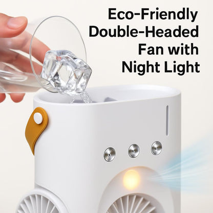 Eco-Friendly Double Headed Fan with Night Light