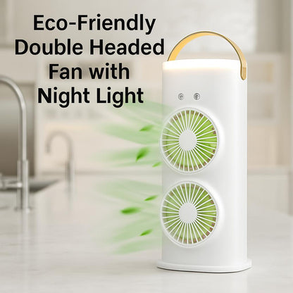 Eco-Friendly Double Headed Fan with Night Light