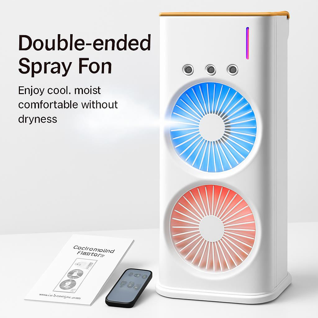 Eco-Friendly Double Headed Fan with Night Light