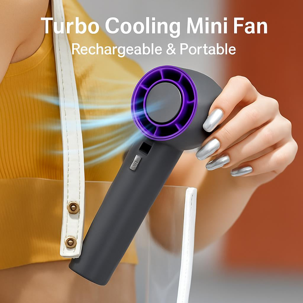 Turbo Cooling Mini Fan - Rechargeable & Portable