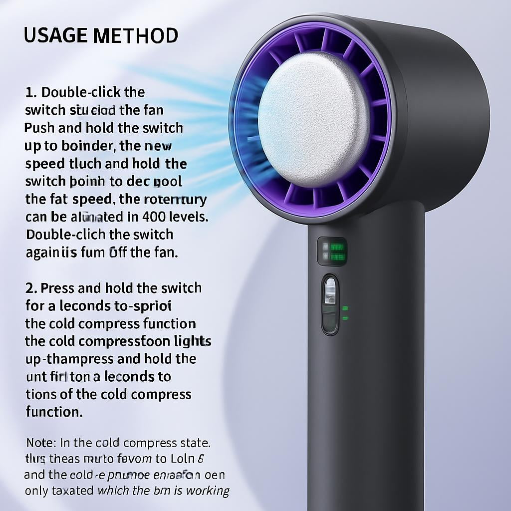 Turbo Cooling Mini Fan - Rechargeable & Portable