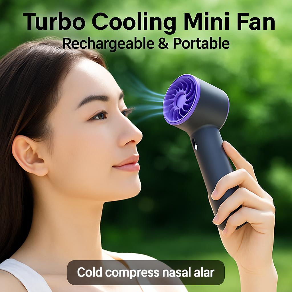 Turbo Cooling Mini Fan - Rechargeable & Portable