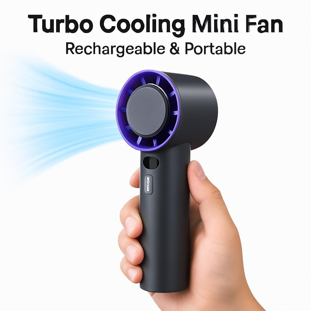Turbo Cooling Mini Fan - Rechargeable & Portable