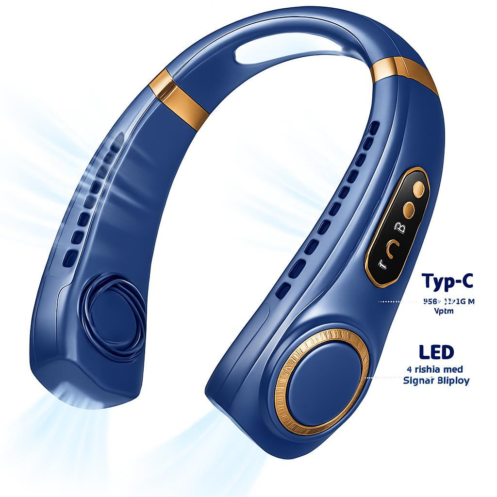 Eco-Friendly Portable Neck Fan - Hands-Free Cooling with Rechargeable Battery