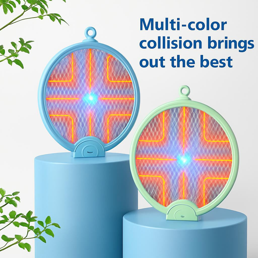 Electric Mosquito Swatter and Lamp in Blue, Green, and Beige