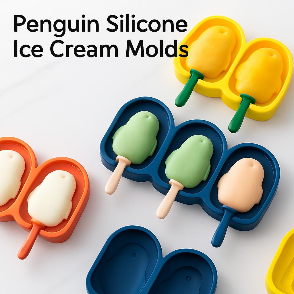 Penguin Silicone Ice Cream Molds - Eco-Friendly Fun