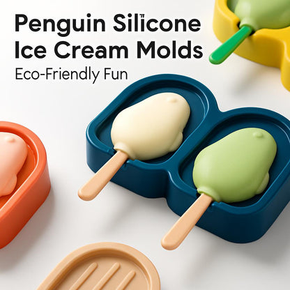 Penguin Silicone Ice Cream Molds - Eco-Friendly Fun