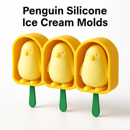 Penguin Silicone Ice Cream Molds - Eco-Friendly Fun