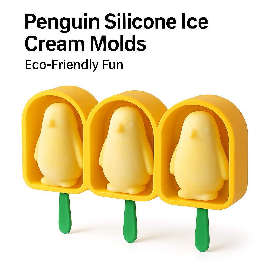 Penguin Silicone Ice Cream Molds - Eco-Friendly Fun