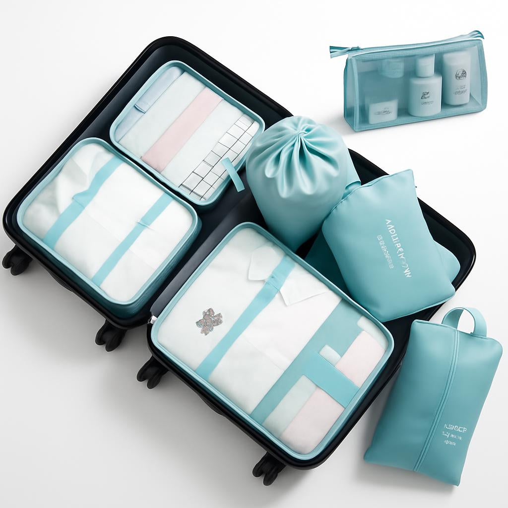 Eco-Friendly Travel Packing Cubes & Bags Set for Sustainable Organization