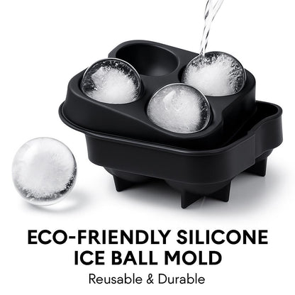 Eco-Friendly Silicone Ice Ball Mold in Black