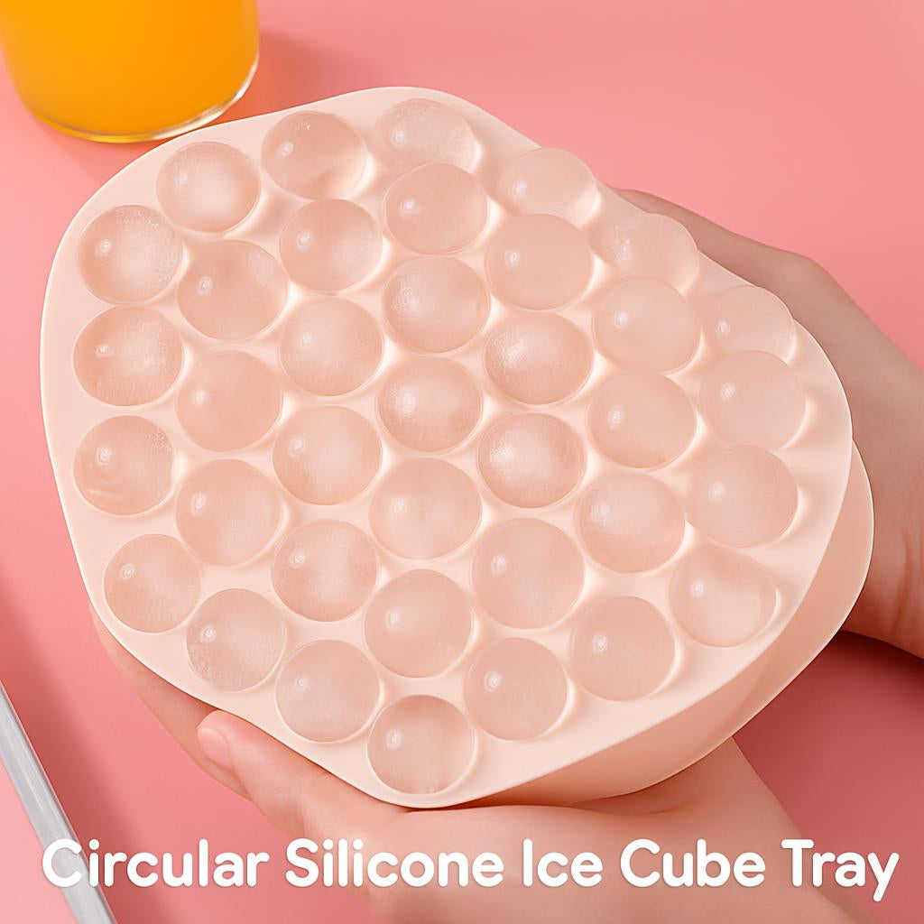 Circular Silicone Ice Cube Tray - Eco-Friendly Reusable Ice Mold