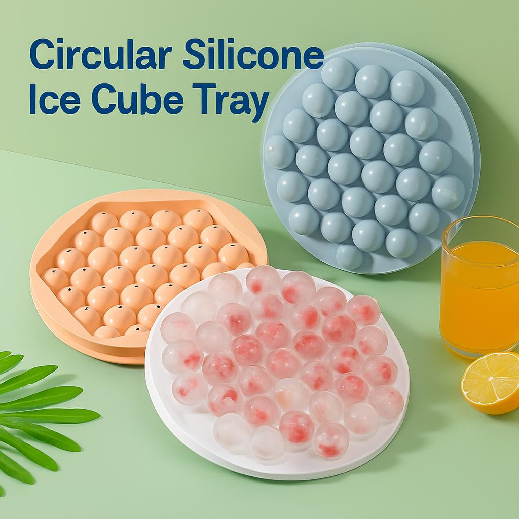 Circular Silicone Ice Cube Tray - Eco-Friendly Reusable Ice Mold