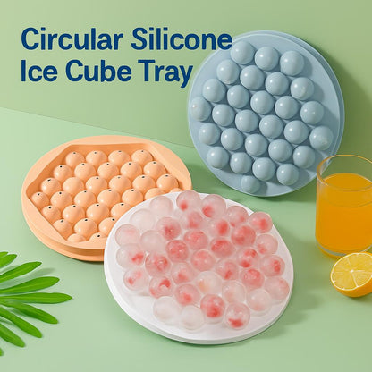 Circular Silicone Ice Cube Tray - Eco-Friendly Reusable Ice Mold
