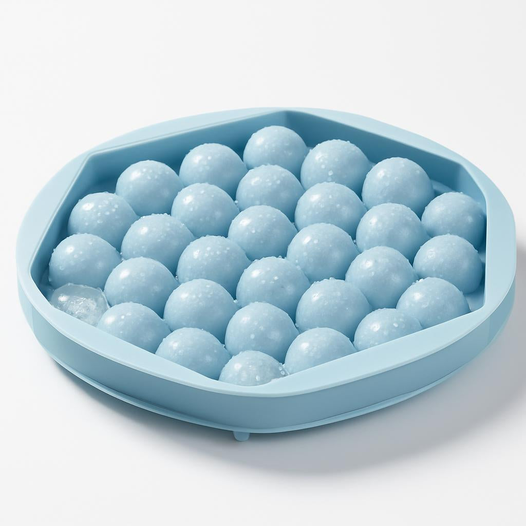 Circular Silicone Ice Cube Tray - Eco-Friendly Reusable Ice Mold