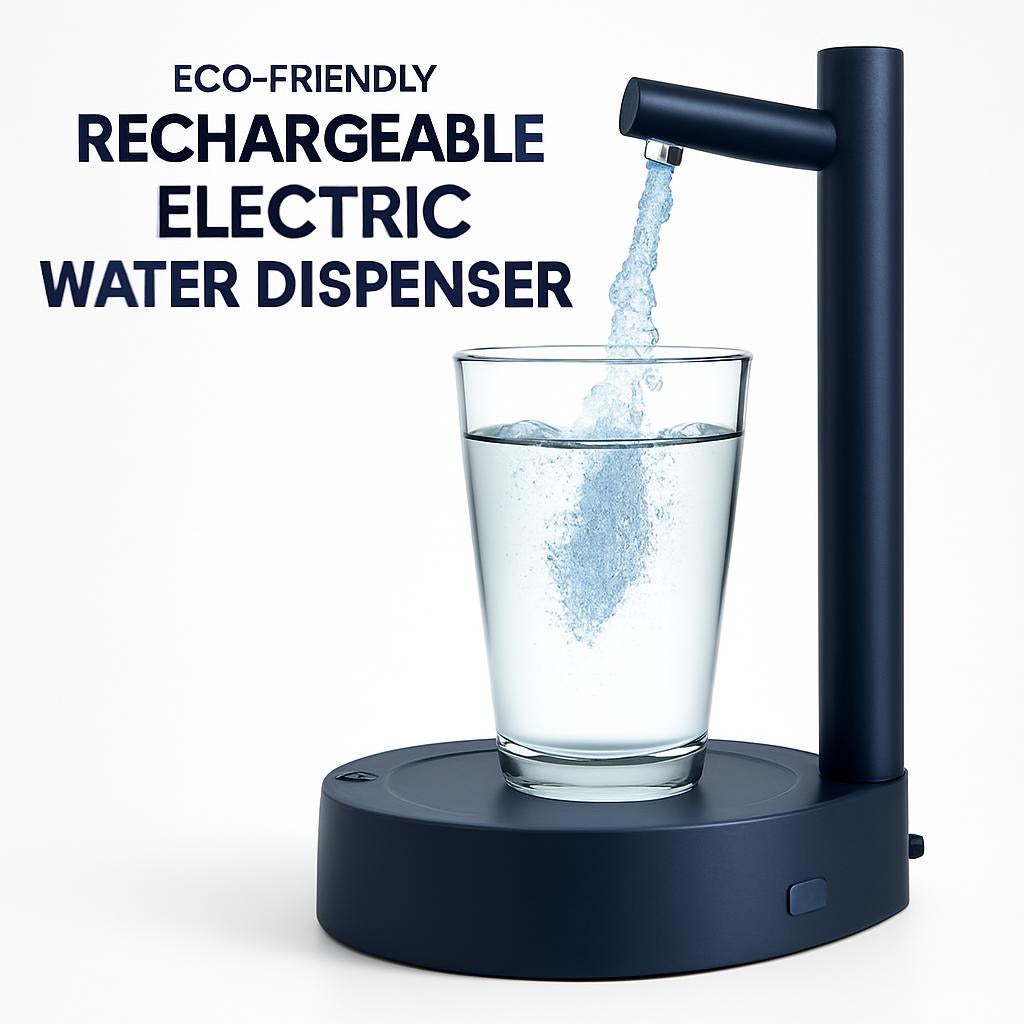 Eco-Friendly Countertop Water Dispenser - Black Cylindrical Design