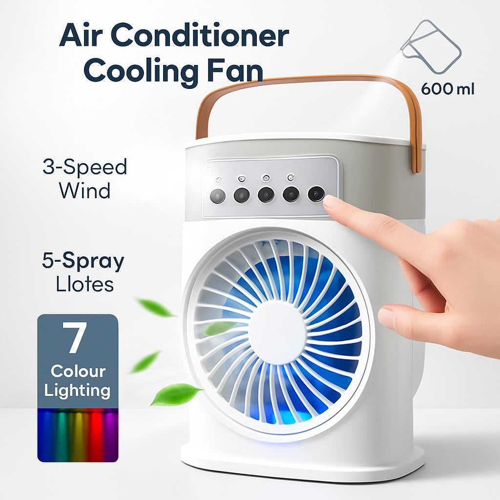 Portable Air Conditioner Cooling Fan with LED Lighting
