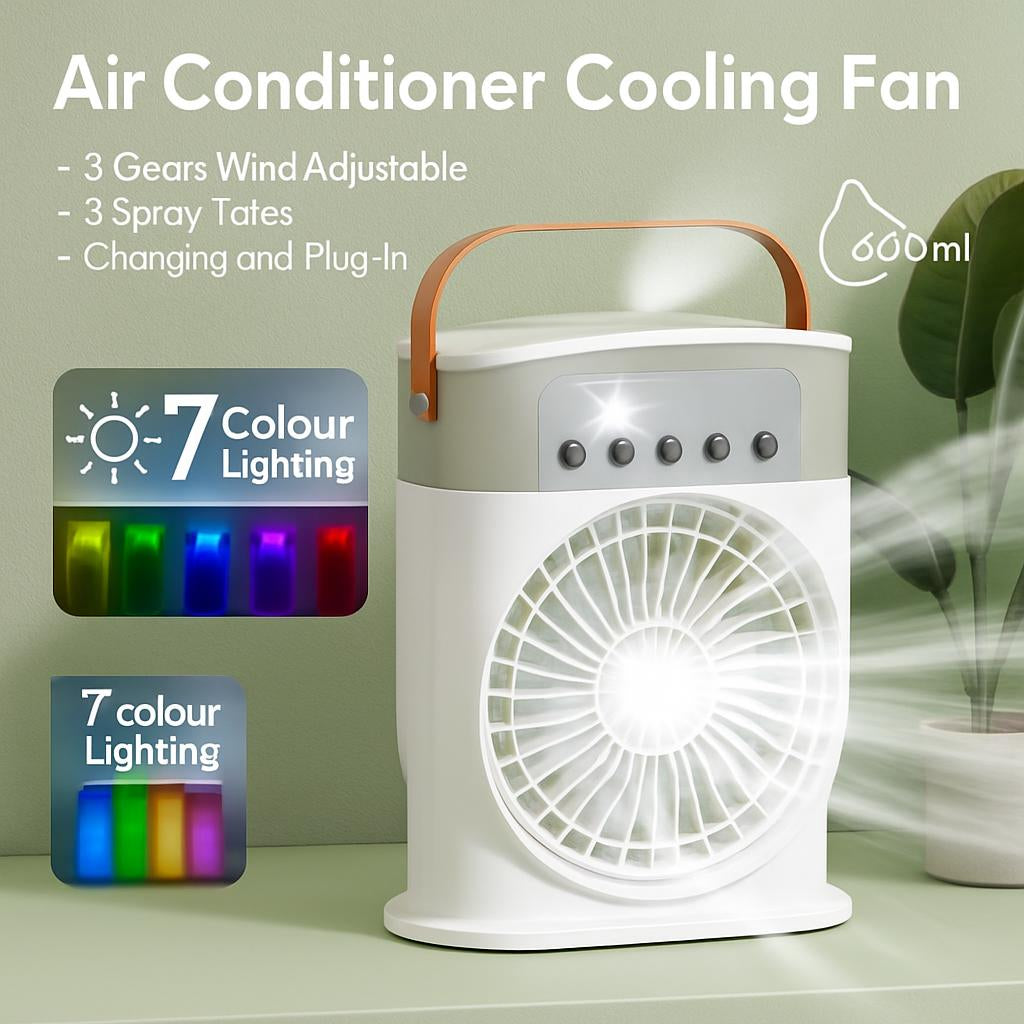 Portable Air Conditioner Cooling Fan with LED Lighting