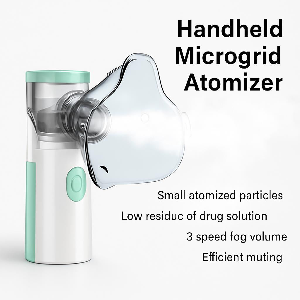 Compact Handheld Microgrid Atomizer in White and Light Green