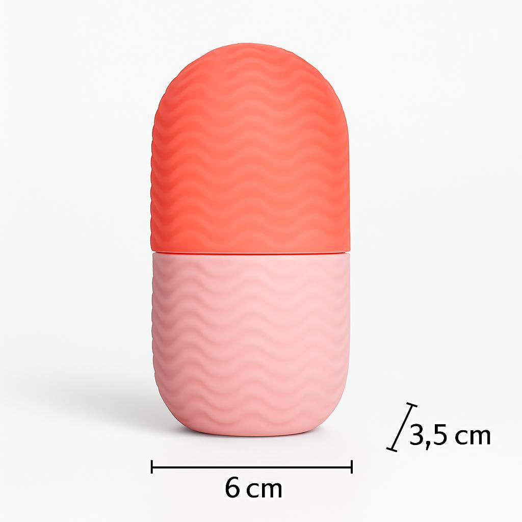 Pink Silicone Facial Ice Roller for Puffiness Reduction