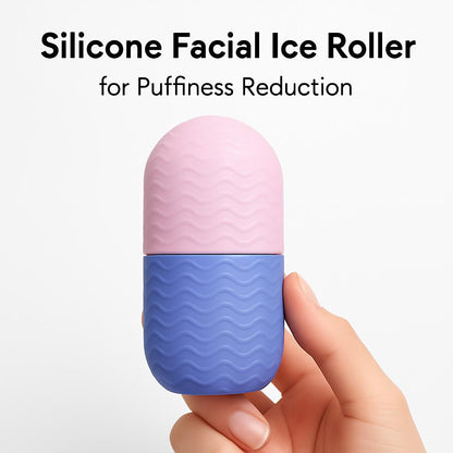 Pink Silicone Facial Ice Roller for Puffiness Reduction