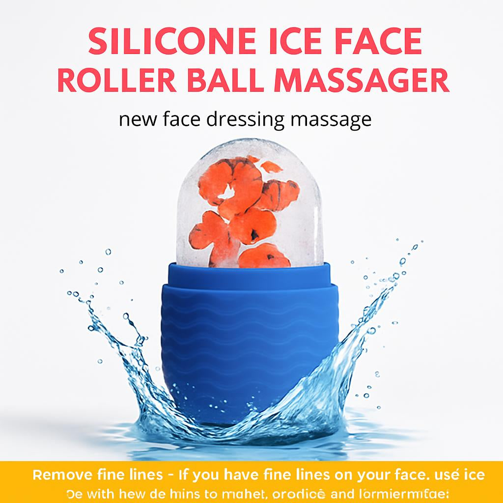 Pink Silicone Facial Ice Roller for Puffiness Reduction