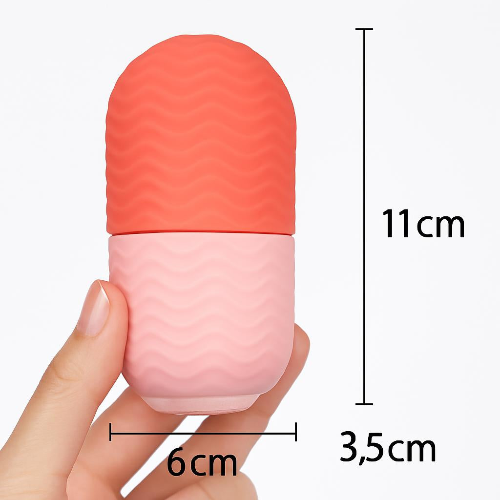 Pink Silicone Facial Ice Roller for Puffiness Reduction