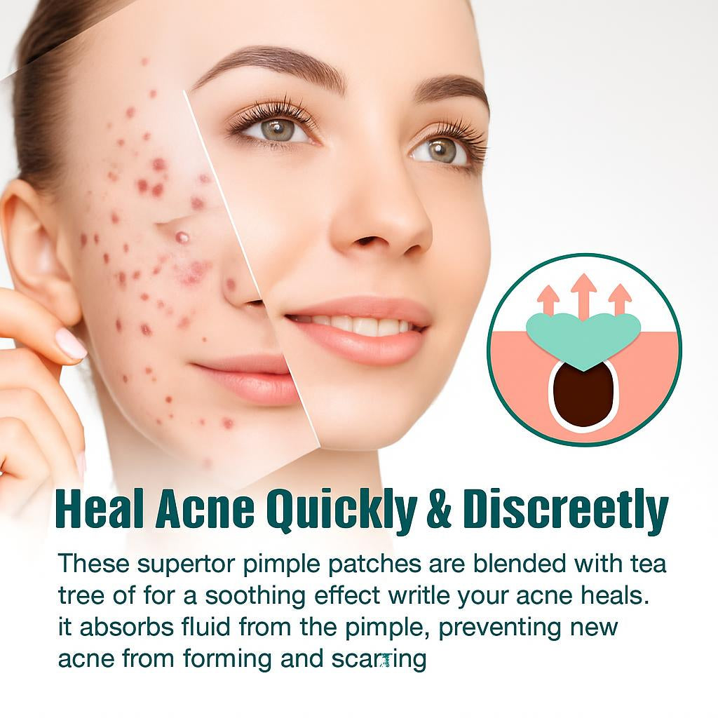 Heart-Shaped Colorful Acne Patches for Clear Skin