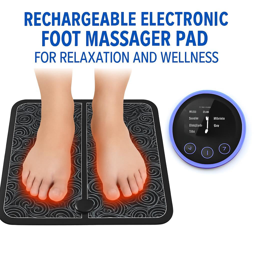 Rechargeable Electronic Foot Massager Pad for Relaxation and Wellness