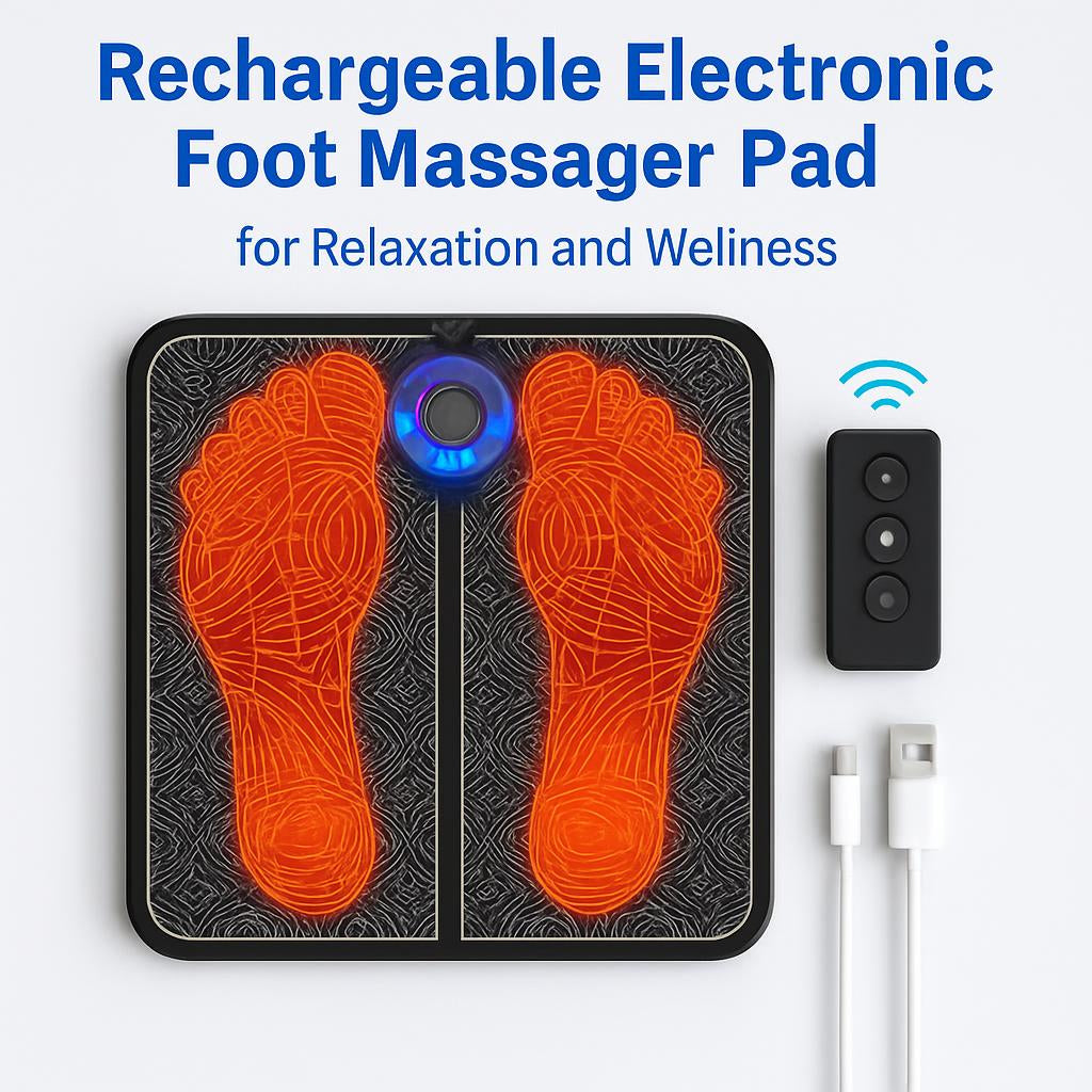 Rechargeable Electronic Foot Massager Pad for Relaxation and Wellness