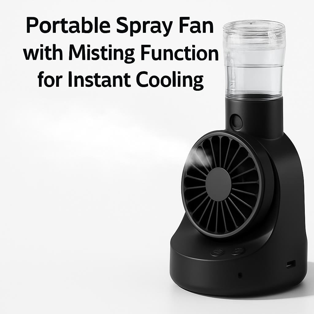 Portable Spray Fan with Misting Function for Instant Cooling
