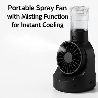 Portable Spray Fan with Misting Function for Instant Cooling
