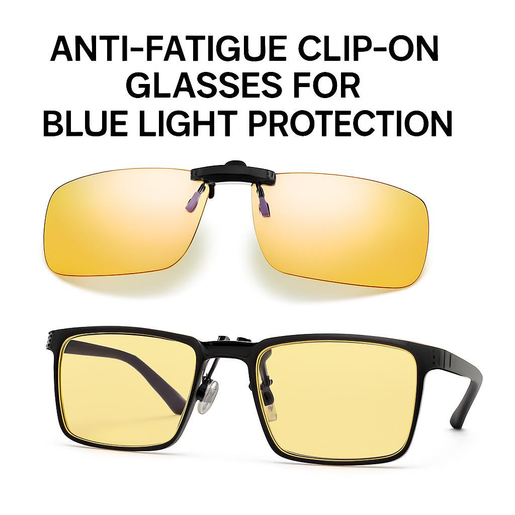 Yellow-Tinted Clip-On Glasses for Enhanced Vision
