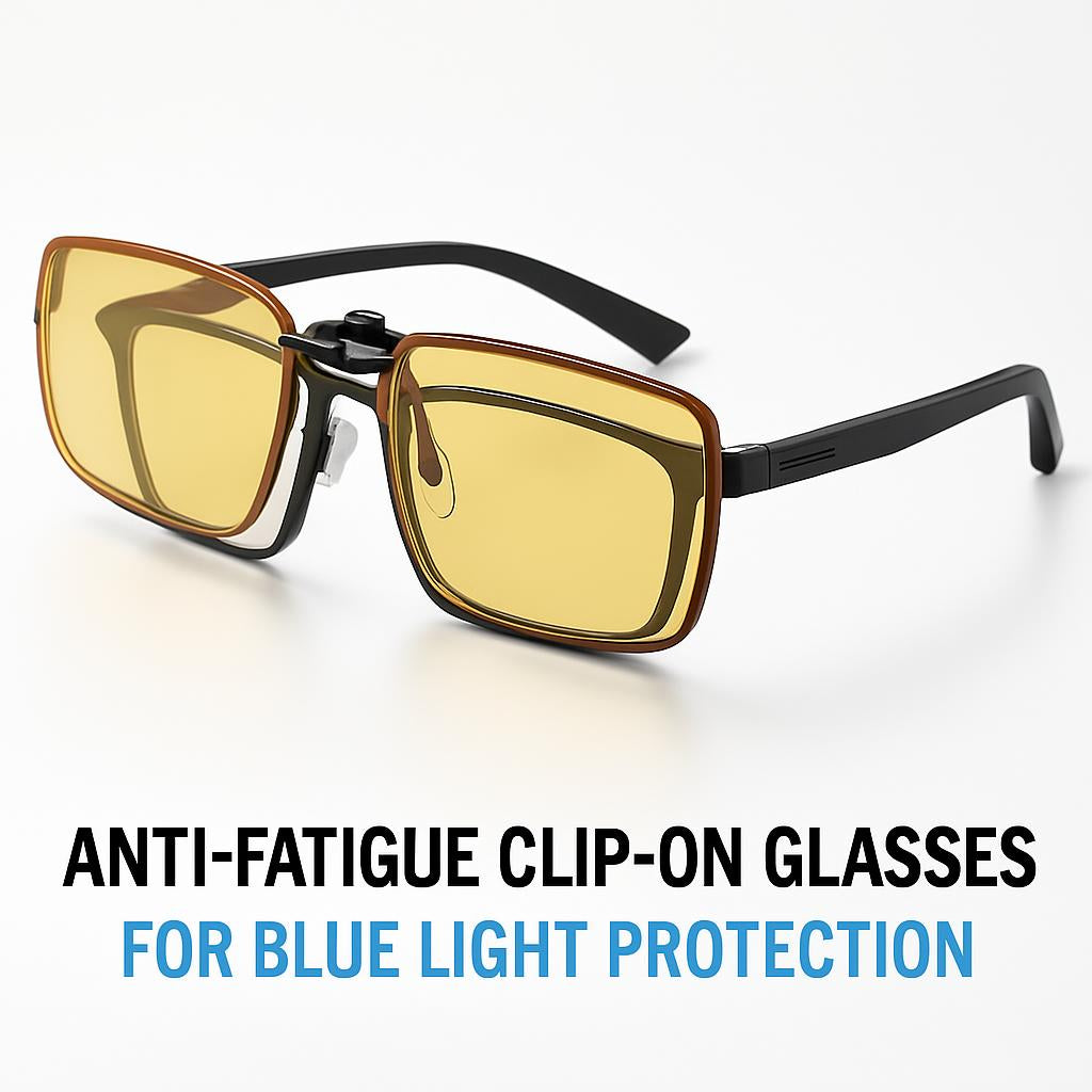 Anti-Fatigue Clip-On Glasses for Blue Light Protection