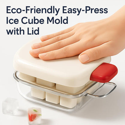 Eco-Friendly Easy-Press Ice Cube Mold with Lid