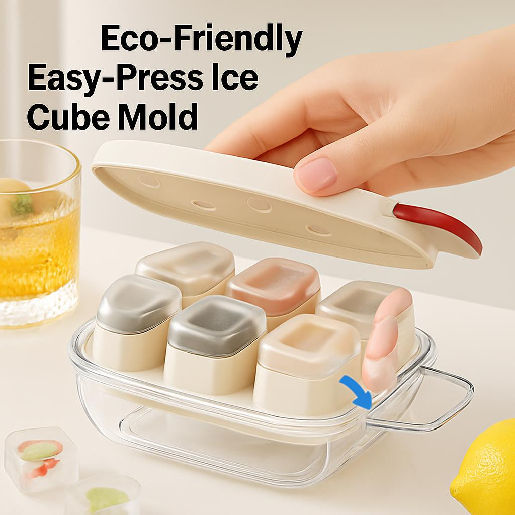 Eco-Friendly Easy-Press Ice Cube Mold with Lid