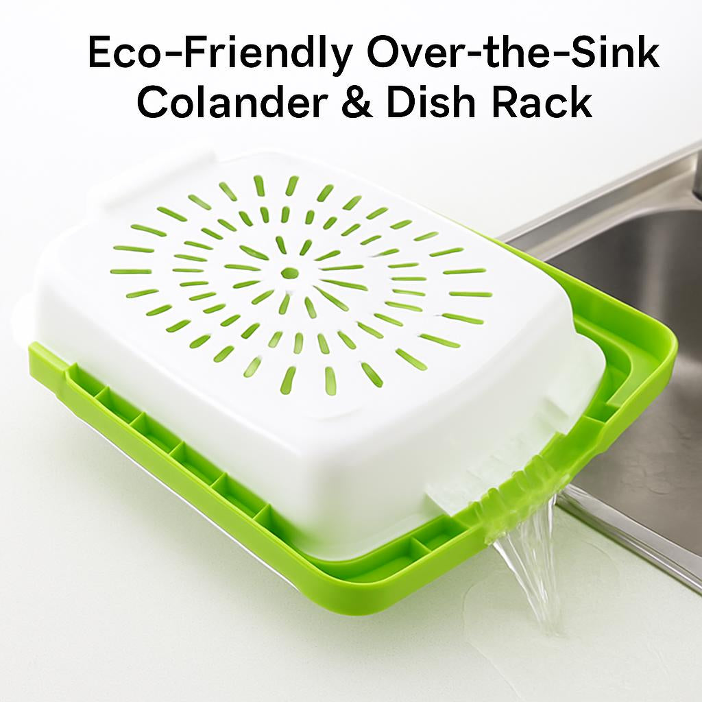 Eco-Friendly Over-the-Sink Colander & Dish Rack
