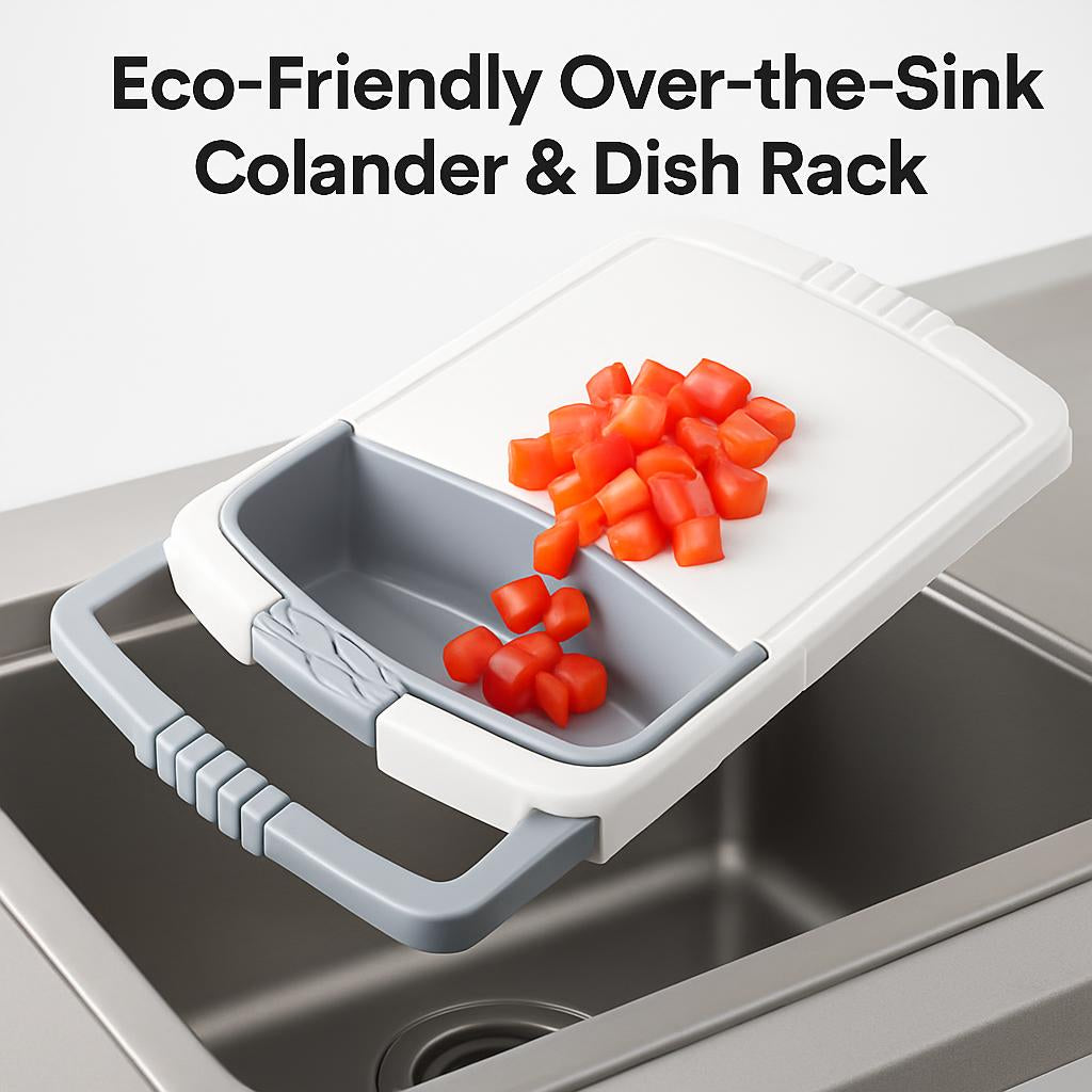 Eco-Friendly Over-the-Sink Colander & Dish Rack