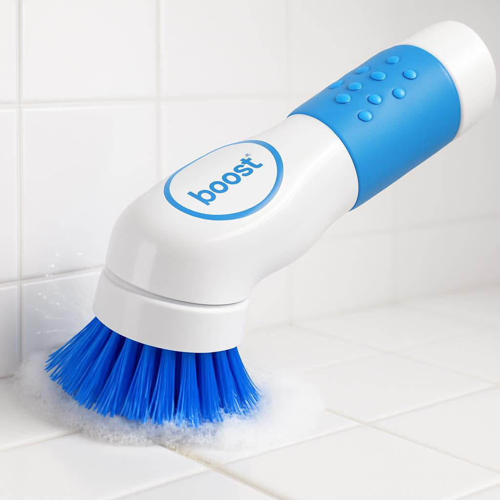 Eco-Friendly Electric Cleaning Brush in White and Blue