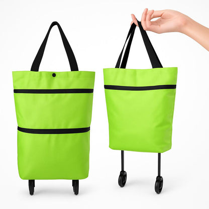 Eco-Friendly 2-in-1 Foldable Shopping Cart with Organizer