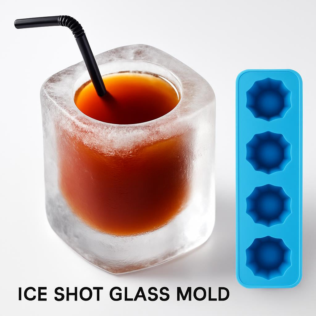 Eco-Friendly Silicone Ice Shot Glass Mold in Blue