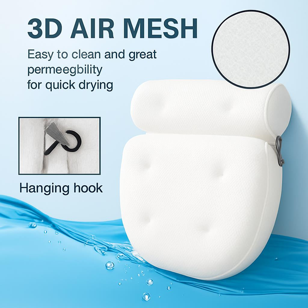 Luxurious Quick-Dry Contoured Bath Pillow with Headrest